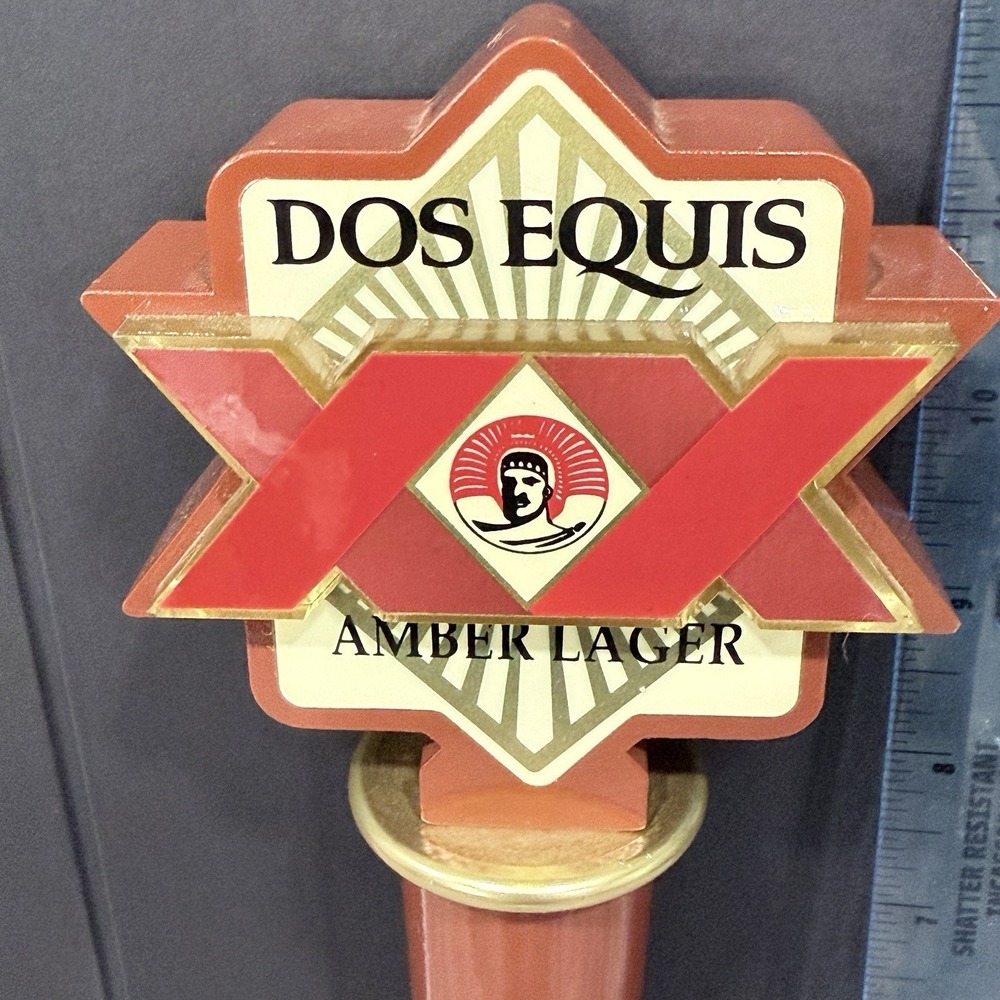 Dos Equis XX‎ Amber Lager Beer Tap Handle Bar Pub Man Cave Draft Tap Knob - Picture 9 of 9